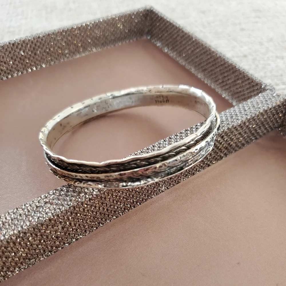 Isreal Sterling Silver Bangle - Picture 1 of 8